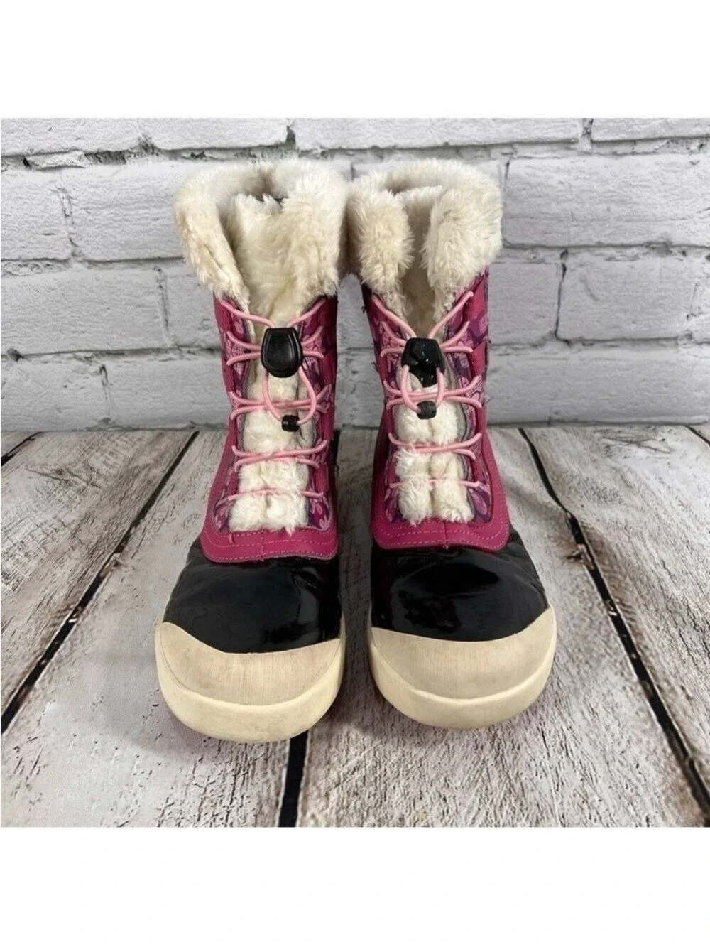 Merrell Girls Spruzzi Waterproof Rain / Snow Boots Size 5 Pink Floral